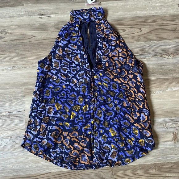 Anthropologie Sleeveless Halter Tank Multicolor Lined size XXS (0) Feminine NEW - Picture 4 of 14